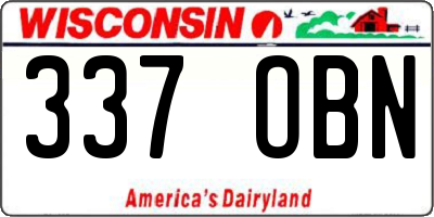 WI license plate 337OBN