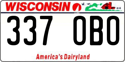 WI license plate 337OBO
