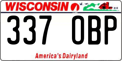 WI license plate 337OBP