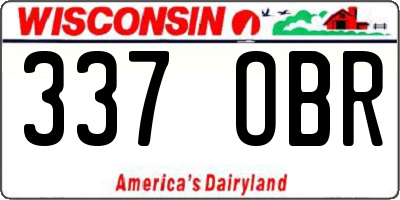 WI license plate 337OBR