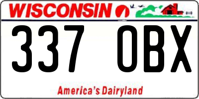 WI license plate 337OBX