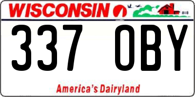 WI license plate 337OBY