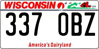WI license plate 337OBZ