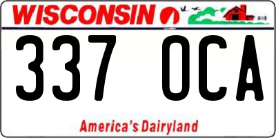 WI license plate 337OCA