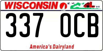 WI license plate 337OCB