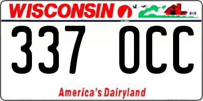 WI license plate 337OCC