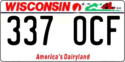 WI license plate 337OCF