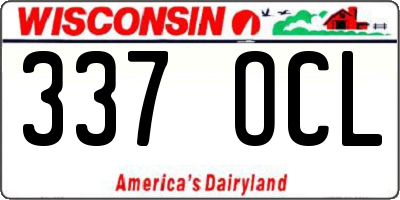 WI license plate 337OCL