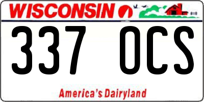 WI license plate 337OCS