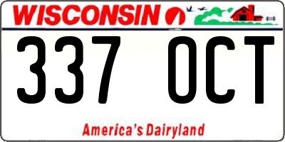 WI license plate 337OCT