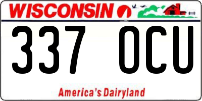 WI license plate 337OCU