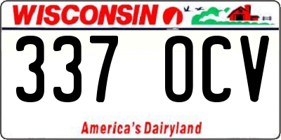 WI license plate 337OCV