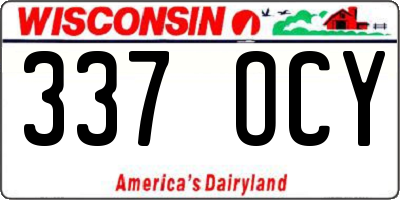 WI license plate 337OCY