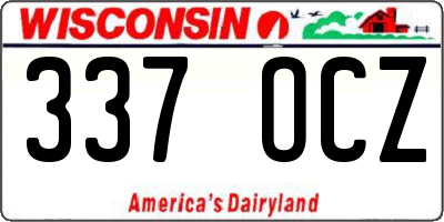 WI license plate 337OCZ