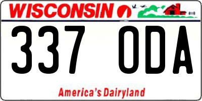 WI license plate 337ODA