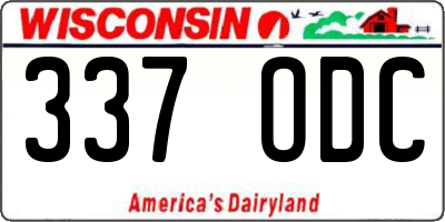 WI license plate 337ODC