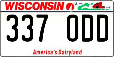 WI license plate 337ODD