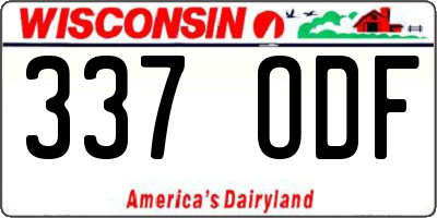 WI license plate 337ODF