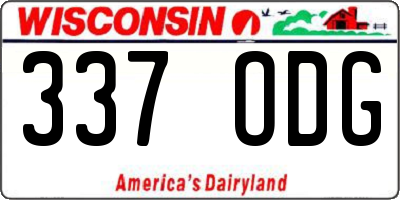 WI license plate 337ODG