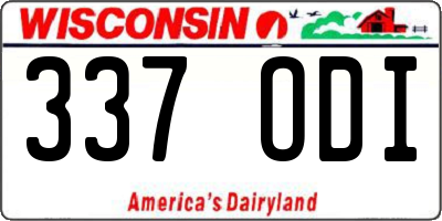 WI license plate 337ODI