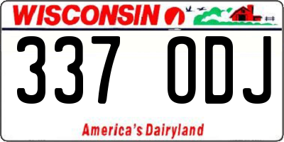 WI license plate 337ODJ