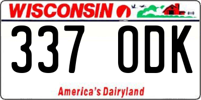 WI license plate 337ODK