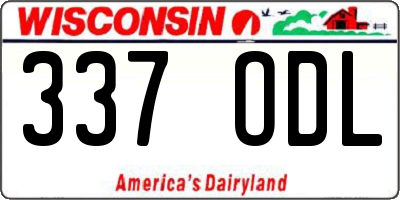 WI license plate 337ODL