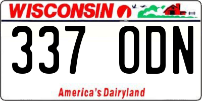 WI license plate 337ODN