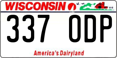 WI license plate 337ODP