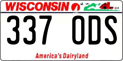 WI license plate 337ODS