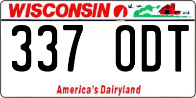 WI license plate 337ODT