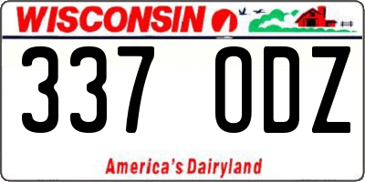 WI license plate 337ODZ