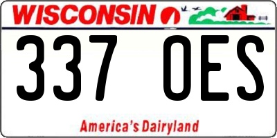 WI license plate 337OES