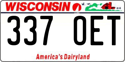 WI license plate 337OET