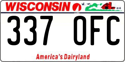 WI license plate 337OFC