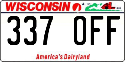 WI license plate 337OFF