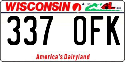 WI license plate 337OFK