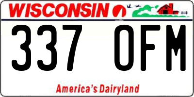 WI license plate 337OFM