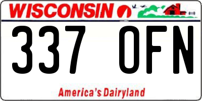 WI license plate 337OFN