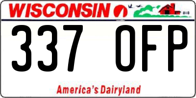 WI license plate 337OFP