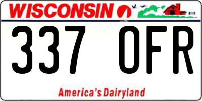 WI license plate 337OFR