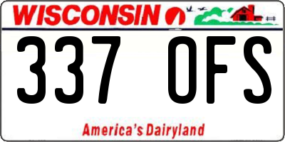 WI license plate 337OFS
