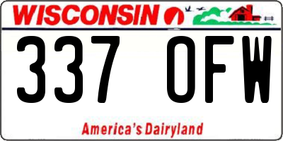 WI license plate 337OFW