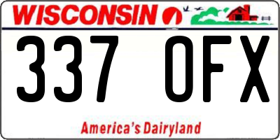 WI license plate 337OFX