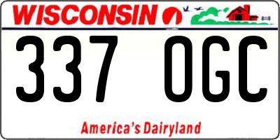 WI license plate 337OGC
