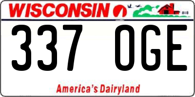 WI license plate 337OGE