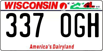 WI license plate 337OGH