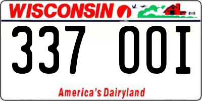 WI license plate 337OOI