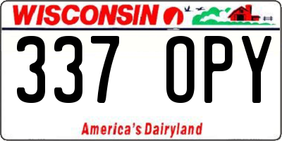 WI license plate 337OPY