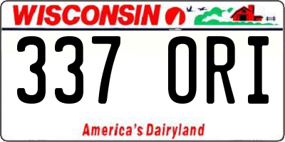 WI license plate 337ORI